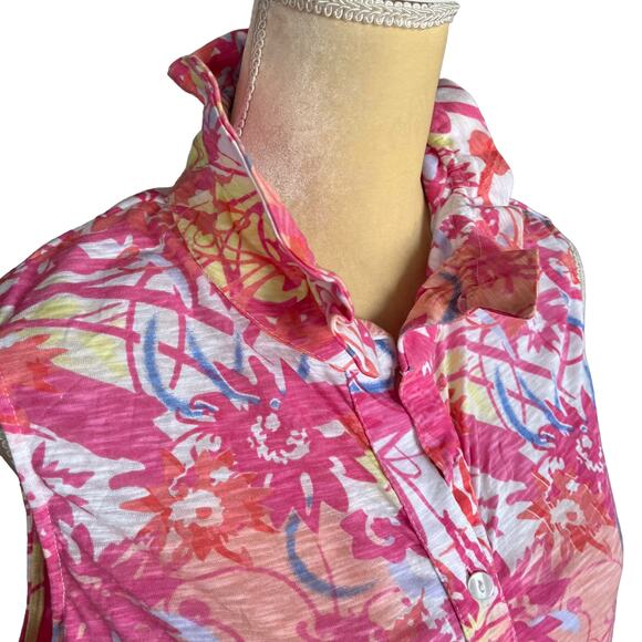 Tango Mango Pink Peach NEW NWT Wire Collar Tunic Top Size Large - Picture 4 of 10